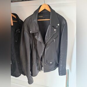 Buck Mason Black Leather Biker Jacket